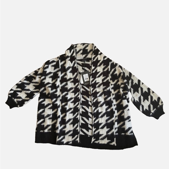 Who What Wear Women's Sz Medium Cardigan Hounds Tooth Sweater - Picture 1 of 6